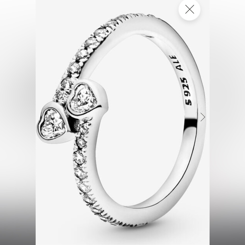 Pandora Two Sparkling Hearts Ring